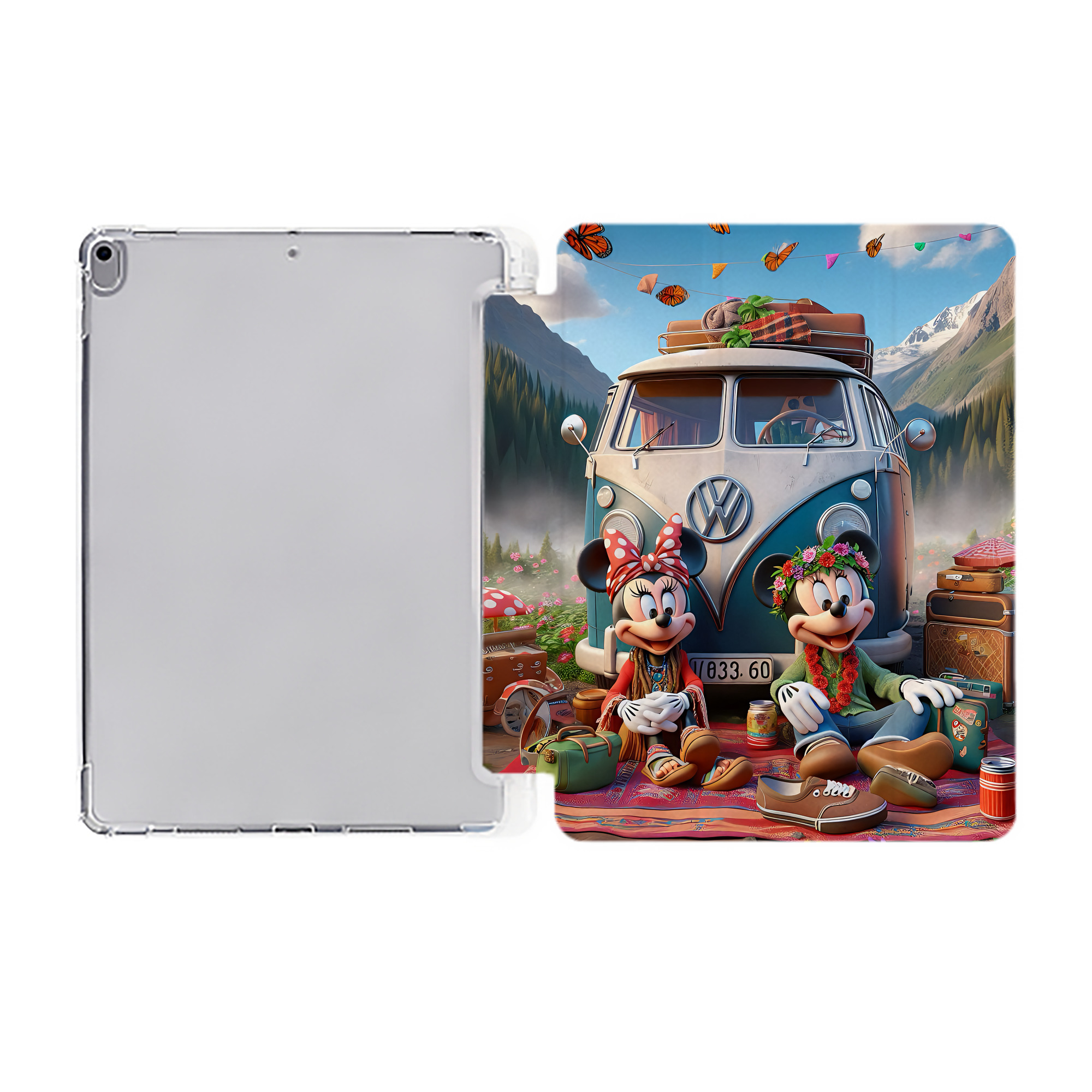 （画像用） ミッキーマウス Mickey Mouse IPad ケース ペン収納付き 三つ折りスタンド PUレザー×シリコン 対応機種9.5/10.5/10.9インチ